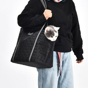 Desain baru kualitas tinggi luar ruangan hewan peliharaan kucing perlengkapan kain oxford hitam quilting murah anak anjing kucing tas selempang - Product Image 1
