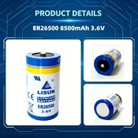 Batería de Litio Primaria ER26500 de 3.6V y 8500mAh, Tamaño C, Li-SOCl2, con Conector XH de 2.54mm