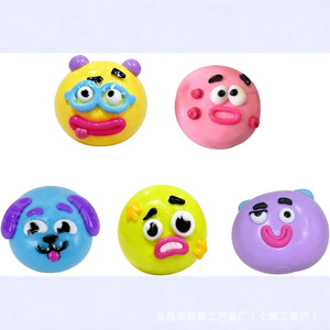 Juguete de goma suave de rebote lento con diseño de arcoíris y cara de perro divertida, novedad transfronteriza, viral en redes, para descompresión, venta al por mayor - Product Image 5