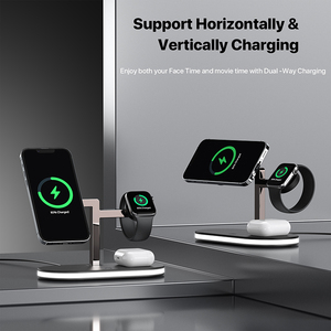 Base de Carga Inalámbrica Multifuncional 3 en 1 con Luz Nocturna y Carga Rápida de 15W para iPhone, Lista para Enviar, UD23 - Product Image 2