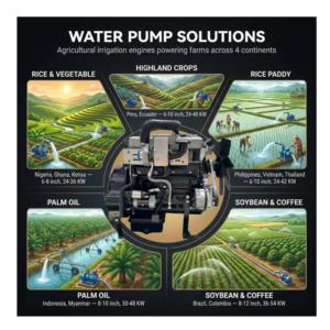 Moteur diesel MAMKINS 24KW-135KW 4 temps refroidi par eau 3000 tr/min pour pompe d'irrigation et de drainage certifié CE ISO, émission Euro 2 - Product Image 1