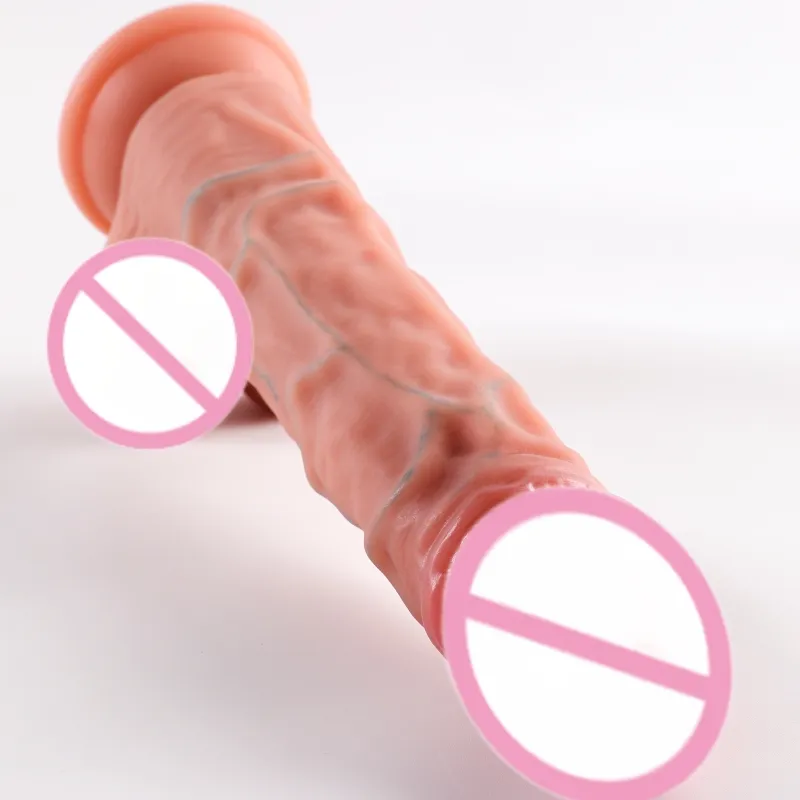 Großhandel künstliche normale Größe Xxl echte Haut rotierende männlich lange Schub-Pussy-Dildo empfindliche Stimulation Sexspielzeug für Damen