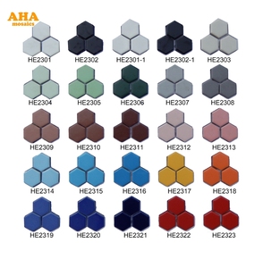 Suelto colores mezclados amarillo rojo naranja <span class=keywords><strong>hexagonal</strong></span> cerámica mosaico de baldosas - Product Image 6