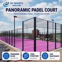 Terrain de paddle-tennis extérieur personnalisé DF Sports, terrain de compétition professionnel, terrain de paddle-tennis panoramique à vendre