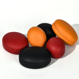 Oval PU Leather <b>Ring</b> <b>Box</b>, Hinged Round Jewelry <b>Ring</b> Case, Luxury Engagement <b>Ring</b> Gift <b>Box</b> - Product Image 1