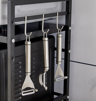 Comptoir de cuisine 2 niveaux télescopique réglable bouteille d'assaisonnement micro-ondes support de four supports de rangement et supports
