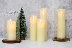 Big SIze Wedding Decoration 3d Real Flame Remote Control Ivory Different Sizes Paraffin Wax Led Pillar Candle - Product Image 3