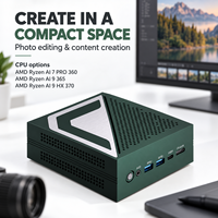 AMD Ryzen AI 7 PRO 360 Mini PC 8 Core 16 Thread Radeon 890M, PC Ringkas dengan Wi-Fi 7 Dual 2.5G LAN 2.1 DP 2.1 Ports