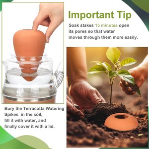 Nouveauté Pots Olla en argile faits à la main Pots d'arrosage en poterie avec liège pour le jardin comme système d'irrigation de pots de fleurs - Product Image 3