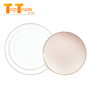 Plastic Charger Plates Plastic Charger Plates With Gold Edge Wholesale Plastic Plates White Dinnerware Restaurant Charger Plate With Gold Rim