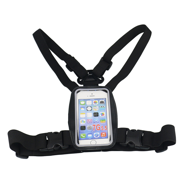 Adjustable Chest Harness Phone Mount Outdoor Sports Shoulder Strap Phone Holder with Waterproof Pouch for Running Hiking Cycling