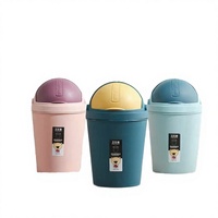 Poubelle en plastique de 9 L avec couvercles - Conteneur à déchets durable à pédale pour la maison ou le bureau