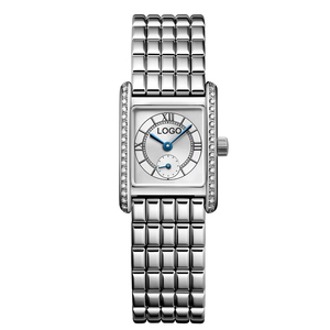 Montres personnalisées ODM OEM HANNAH MARTIN, marque privée, montres pour femmes, fines, avec diamants, acier inoxydable, cadran carré, montre-bracelet à quartz pour femmes - Product Image 1