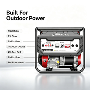 Generador de Gasolina Monofásico/Trifásico de 5KW 230V/400V de Potencia Igual para Respaldo Doméstico, Obras de Construcción al Aire Libre y Suministro de Energía de Emergencia - Product Image 4