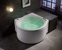 Baignoire de massage hydrosexuelle moderne haut de gamme, commande informatique pour jacuzzi, 16 jets, acrylique, autoportante, cascade intérieure
