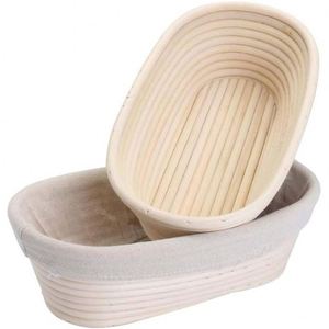 <span class=keywords><strong>Banneton</strong></span> Sans Knead <span class=keywords><strong>Pain</strong></span> 1,9 pouces ovale, paniers, racloir à pâte demi-rond, panier mini en rotin, bol à levain, papier 28 bambou - Product Image 2