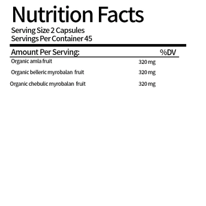 Triphala Capsules Supplément organique à base de plantes avec <span class=keywords><strong>Amla</strong></span>, Bibhitaki, Haritaki, soutien de la digestion et du côlon, soutien du système immunitaire - Product Image 2
