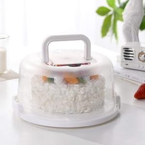 Support à gâteau <span class=keywords><strong>2</strong></span>-en-1 en plastique avec poignée sécurisée et couvercle dôme rond, réutilisable ou jetable pour un transport en toute sécurité - Product Image 3