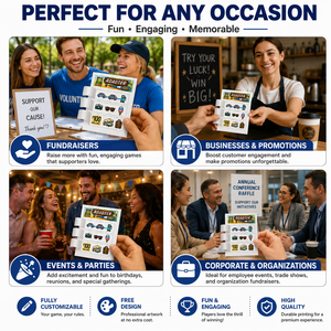 Boletos de rasca y gana personalizados de fábrica para viajes, juegos de rasca y gana de 3 ventanas con ventana de apertura para eventos de viaje, recaudaciones de fondos y promociones - Product Image 6