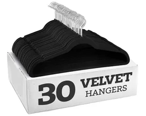 Velvet Non Slip Flocking Hanger Premium Black Velvet Hangers Wholesale