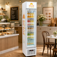 Réfrigérateur commercial mince à économie d'énergie, vitrine verticale à porte vitrée avec serrure pour magasin de détail