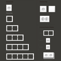 Module de prise murale modulaire BENDI EU Schuko 16A 250V encastrable IP22 ignifuge PC Noir/Blanc/Doré en option pour la maison et l'hôpital