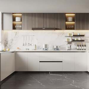 ชุดรับประทานอาหารสำหรับครอบครัว4ชิ้นแบบอเมริกันทันสมัยแผ่นไม้เอ็มดีเอฟกันน้ำมันและปรับได้มีเฟอร์นิเจอร์ภายในบ้าน - Product Image 1