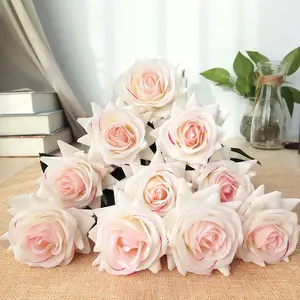 Yapay ipek çiçekler gerçekçi gül buketi uzun saplı ev düğün dekorasyon için parti