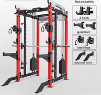 Dinuo Commercial Smith Machine & Cable Crossover : Rack de musculation tout-en-un avec blocs de poids et panneau perforé pour salle de sport à domicile