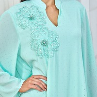 Robe longue élégante et sexy en mousseline de soie, ornée de diamants naturels, à manches longues, coupe ample, pour banquets ethniques du Moyen-Orient et bals.