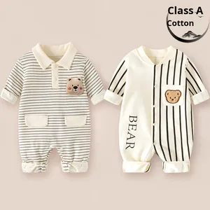 Mono de otoño <span class=keywords><strong>para</strong></span> bebé recién nacido, Pelele de manga larga de algodón puro con tejido de punto fino, bonito Atuendo <span class=keywords><strong>para</strong></span> exteriores <span class=keywords><strong>para</strong></span> ropa de bebé de primavera - Product Image 1