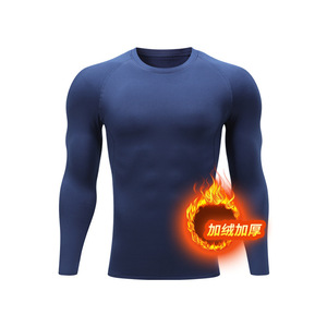 Lightweight Velvet Slim Fit Solid Basketball Football Training Sportswear <b>Compression</b> <b>Shirt</b> Premium Make Your Own Active Tops - Product Image 3