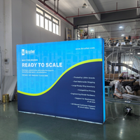 Boîte à lumière SEG pop-up rétroéclairée par LED, cadre en aluminium, toile tendue, toile de fond portable pour salon professionnel, affichage publicitaire personnalisé