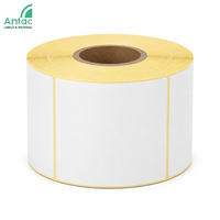 Roll Label Termal 100*100mm Kuning Glassine Tahan Air Label Termal Langsung Kertas Perekat Label Barcode Roll