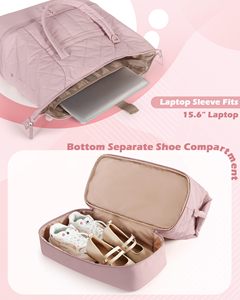 Sac de sport matelassé personnalisé avec logo, imperméable, pour femme, idéal pour le fitness, le yoga, les effets personnels, les voyages ou les séjours à l'hôpital - Product Image 3