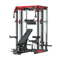 SNODE Máquina Smith Multifuncional de Acero Reforzado con Rack de Potencia y Cable Crossover para Sentadillas y Press de Banca, Entrenador de Fuerza para Gimnasio en Casa