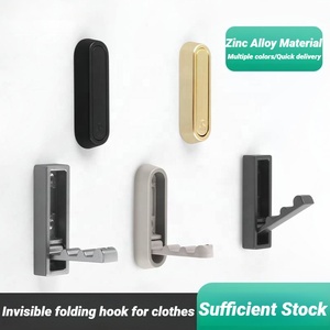 Thiết Kế Hiện Đại Có Thể Gập Lại Gấp Kẽm Hợp Kim Quần Áo Áo Móc Chìa Khóa Móc Mạnh Mẽ Dính Tường Treo Cho Phòng Tắm Hoặc Khách Sạn - Product Image 5