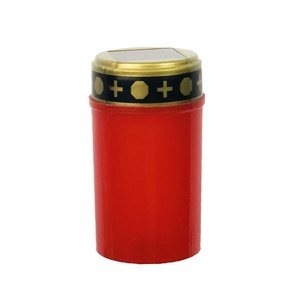 Lumière <span class=keywords><strong>solaire</strong></span> imperméable de pilier commémoratif de LED pour la <span class=keywords><strong>bougie</strong></span> à piles sans flamme de tombe pour des vacances d'église de <span class=keywords><strong>cimetière</strong></span> Halloween - Product Image 1