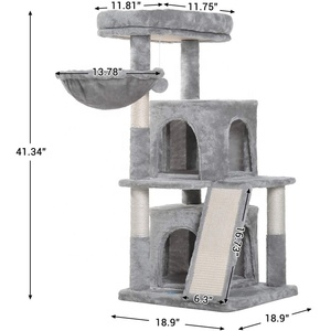 Kratz baum Katzen kletter ständer mit Plüsch barsch und Spielzeug Katzen turm mit Höhle, gemütlichem Barsch und Kratz bäumen, Brett - Product Image 2