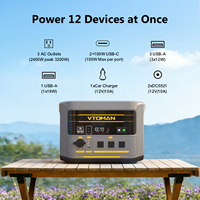 Station d'alimentation portable VTOMAN FlashSpeed 2400 V-BEYOND 2400W LiFePO4 haute capacité, générateur solaire avec câble de démarrage