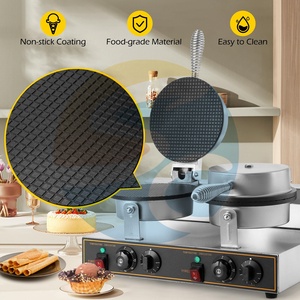 Máy Làm Bánh <span class=keywords><strong>Snack</strong></span> Bán Chạy Máy Làm Bánh Waffle Hình Nón 2 Đĩa Thương Mại Chạy Điện Để Làm Kem - Product Image 4