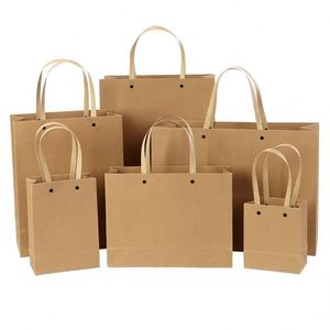 Custom Logo Eco-Friendly Biodegradable Luxury Kraft Paper Bag Twisted String Handle Ribbon for Promotion Supermarket Exhibition - Product Image 5