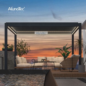 AlunoTec-carcasa de piscina motorizada, persiana de <span class=keywords><strong>Sol</strong></span> de aluminio independiente, techo de Patio, cobertizo de jardín - Product Image 5