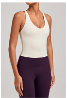 Débardeur de yoga personnalisé pour femme, sexy, avec dos croisé et coussinets de poitrine, léger, pour le fitness et la course, soutien-gorge de sport