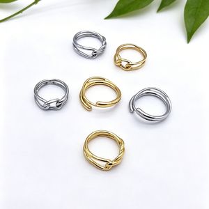 Yunnique – bague tressée géométrique minimaliste en acier titane pour hommes et femmes, bijoux unisexes à la mode, cadeau - Product Image 2