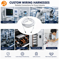 Câble spiralé élastique M12 8 broches ROMTRONIC blanc, faisceau de câblage pour connecteur aéronautique, pour instrument de détection médicale et robot