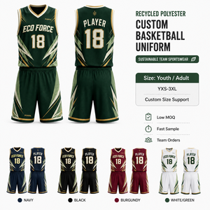 Conjunto de Uniforme de Baloncesto Personalizado de Poliéster Reciclado, Sostenible, Certificado GRS, para Escuelas y Clubes de Canadá, de Alto Rendimiento, Absorbente de Humedad, OEM - Product Image 6