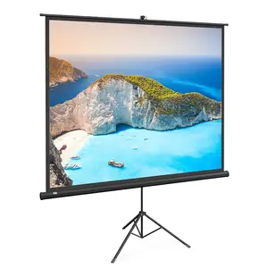 Projector Screen with Stand 100inch - Indoor and Outdoor Projection Screen for Movie or Office Presentation - 4:3 HD Premium Wri