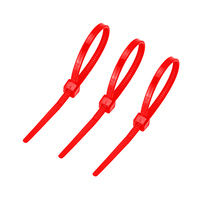 Attaches de câbles en nylon 66 rouge de qualité supérieure, haute résistance, réutilisables, KSS, avec boucle antivol robuste, usage industriel, 2,5 mm x 100 mm, ignifuges