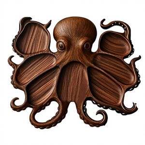 Bandeja de Madera con Forma de Pulpo para Charcutería de ZamZam Industries, Resistente al Calor, Ligera, Diseño Art Deco para Decoración Familiar - Product Image 2